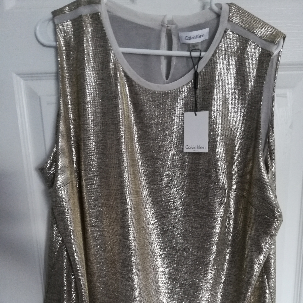 Calvin Klein gold sleeveless shirt NWT size 1x